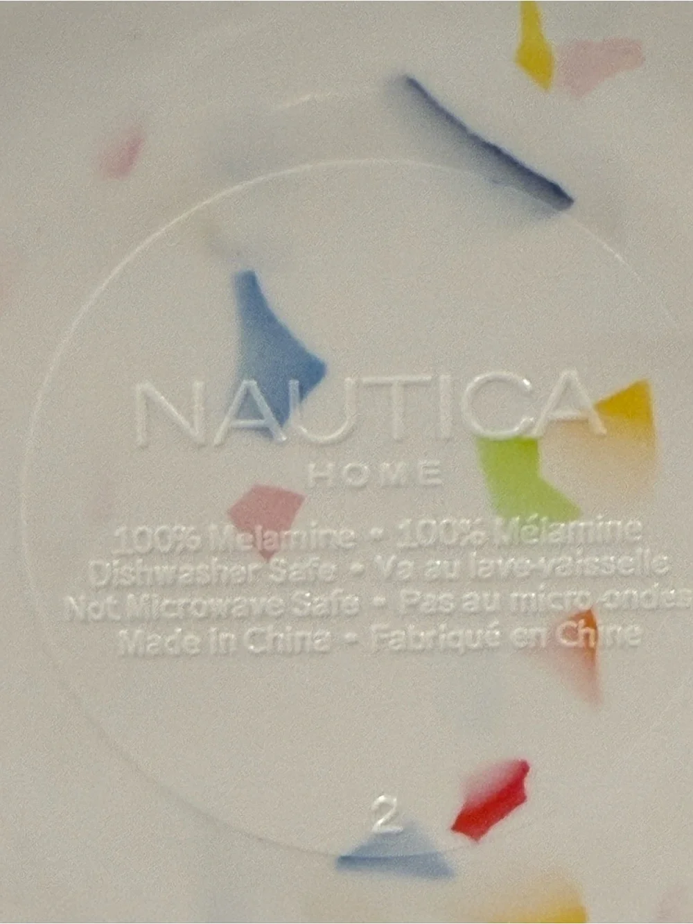 Nautica Set of 4 Home White Confetti Colorful Pattern Melamine Bowls New